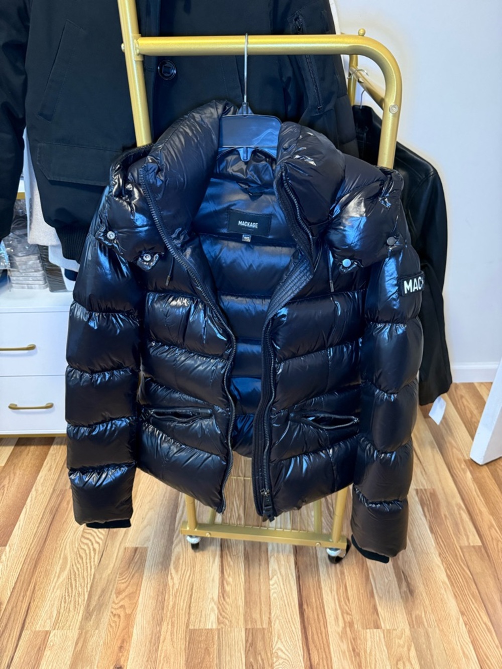 Mackage black short puffer down jacket sz XS - Picture 3 of 11